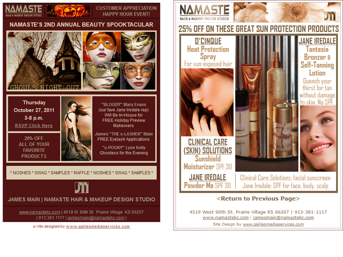 Namaste Newsletter designed by Galileo Media Services01